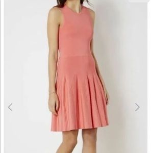 Karen Millen Coral Pink Bandage Ribbed Knit Skate… - image 1